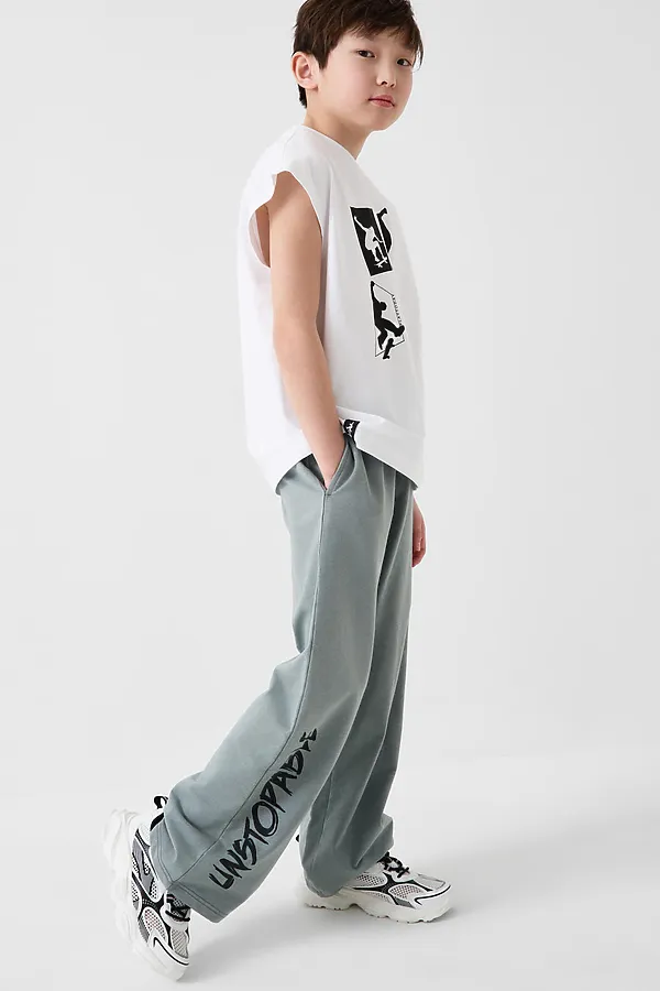 Брюки трикотажные для мальчиков PLAYTODAY, серый - фото 2