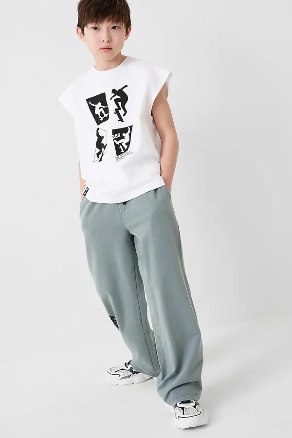 Брюки трикотажные для мальчиков PLAYTODAY, серый - фото 2