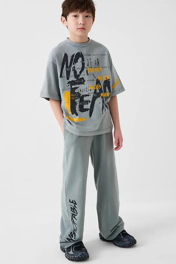 Фуфайка трикотажная для мальчиков (футболка) PLAYTODAY, серый - фото 2