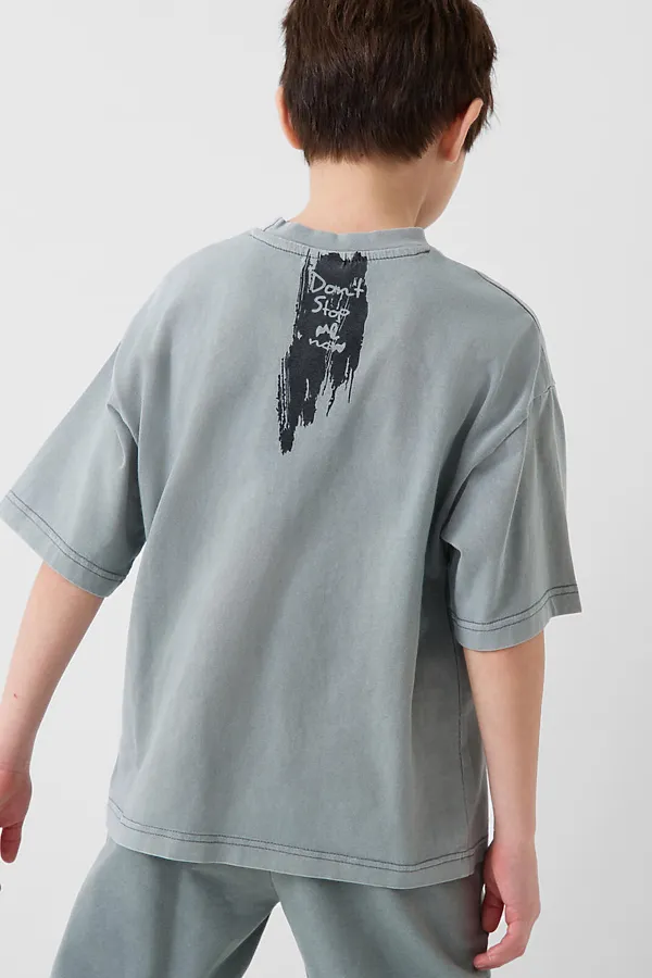 Фуфайка трикотажная для мальчиков (футболка) PLAYTODAY, серый - фото 2