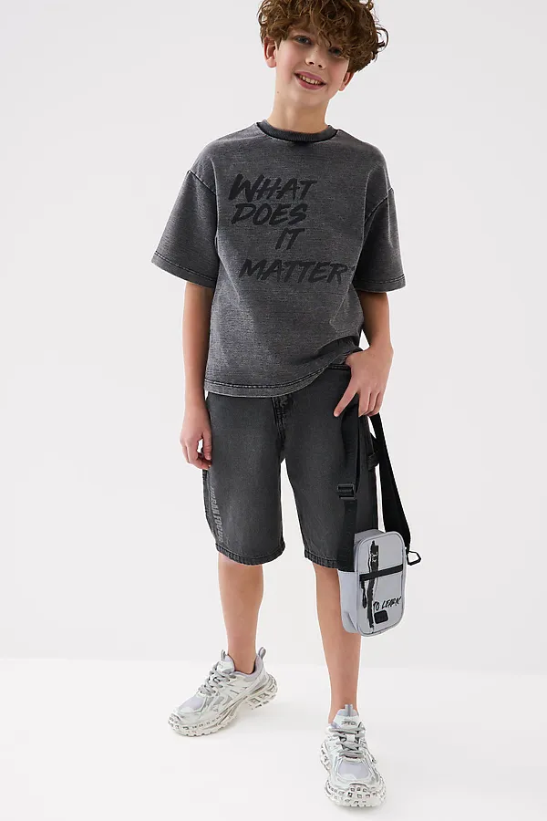 Джемпер трикотажный для мальчиков (футболка) PLAYTODAY, серый - фото 2