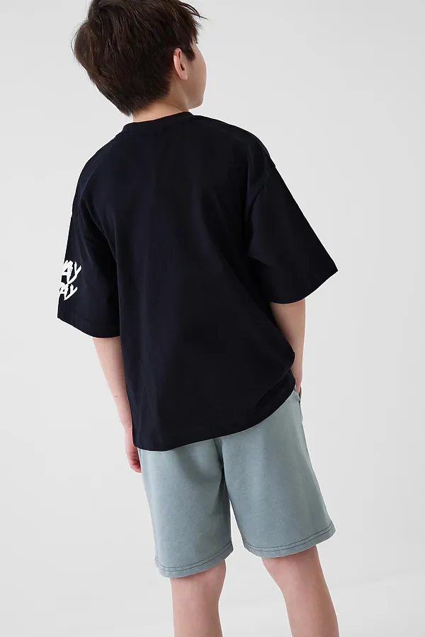 Комплект трикотажный для мальчиков: джемпер (футболка), шорты PLAYTODAY, черный,серый - фото 2