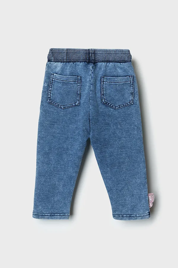 Брюки детские трикотажные для девочек PLAYTODAY, синий - фото 2