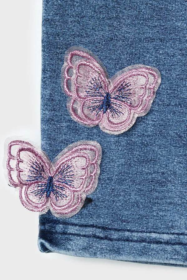 Брюки детские трикотажные для девочек PLAYTODAY, синий - фото 2