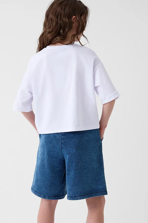 Шорты трикотажные для девочек PLAYTODAY, синий - фото 2