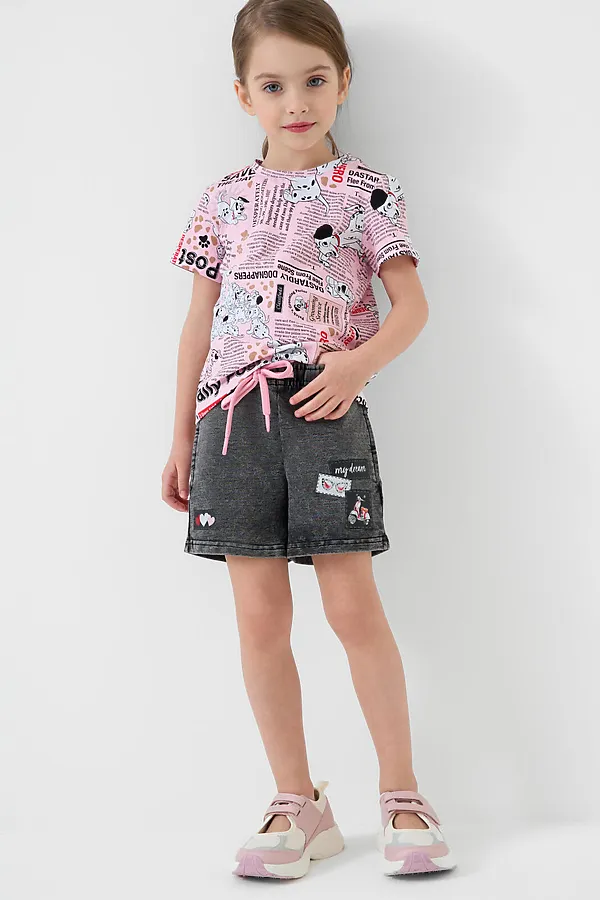 Шорты трикотажные для девочек PLAYTODAY, черный - фото 2