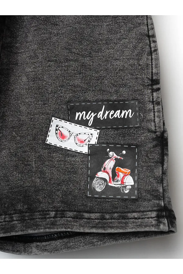 Шорты трикотажные для девочек PLAYTODAY, черный - фото 2