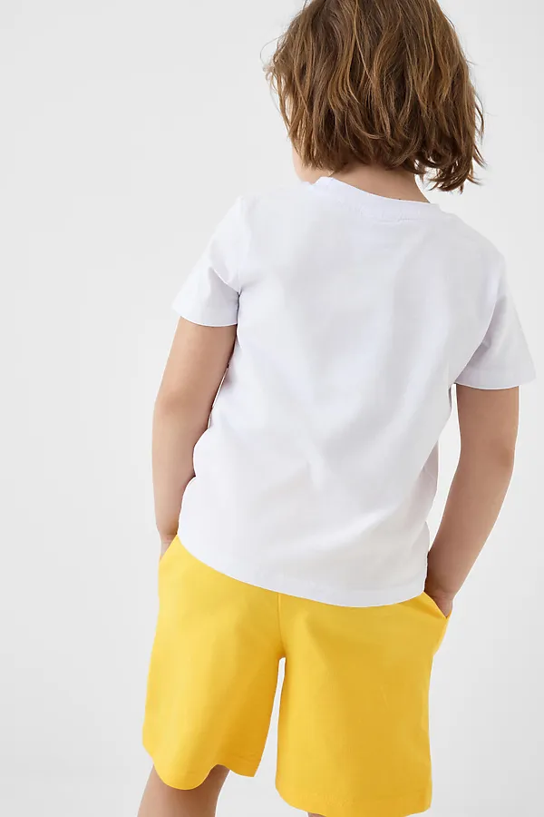 Комплект трикотажный для мальчиков: фуфайка (футболка), шорты PLAYTODAY, белый,жёлтый - фото 2
