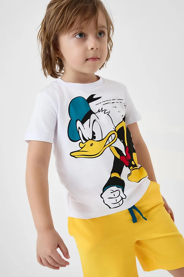 Комплект трикотажный для мальчиков: фуфайка (футболка), шорты PLAYTODAY, белый,жёлтый - фото 2