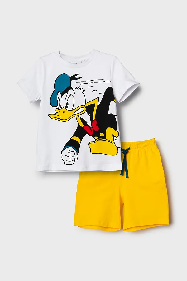 Комплект трикотажный для мальчиков: фуфайка (футболка), шорты PLAYTODAY, белый,жёлтый - фото 2