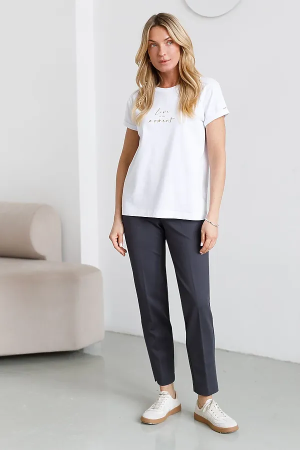 Брюки-дудочки из джерси VILATTE, серый - фото 2