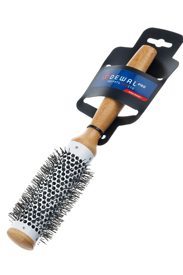 Dewal Термобрашинг для укладки волос BRBAM-04 SN, керамическое покрытие, дерево, 31/48 мм KRISTALLER, - - фото 2