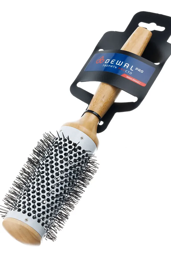 Dewal Термобрашинг для укладки волос BRBAM-02 SN, керамическое покрытие, дерево, 43/62 мм KRISTALLER, - - фото 2