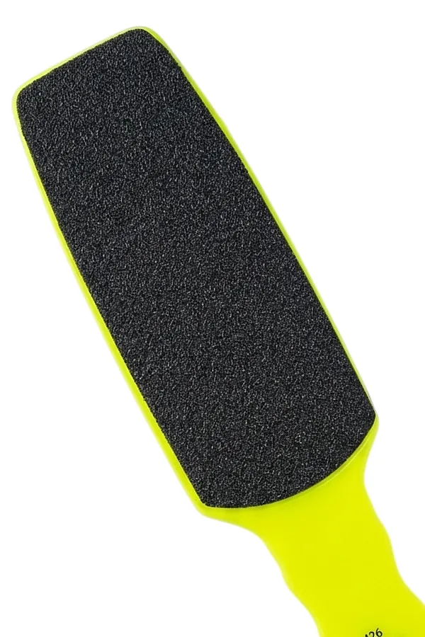 Mertz Тёрка педикюрная двусторонняя абразивная 100/180 грит / 426, неоновый желтый KRISTALLER, - - фото 2