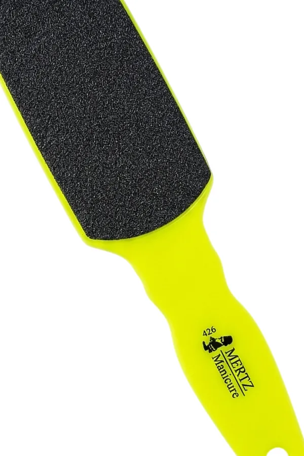 Mertz Тёрка педикюрная двусторонняя абразивная 100/180 грит / 426, неоновый желтый KRISTALLER, - - фото 2