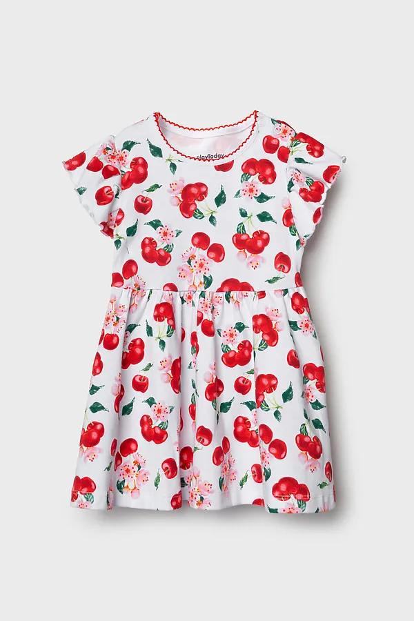 Платье детское трикотажное для девочек PLAYTODAY, разноцветный - фото 2