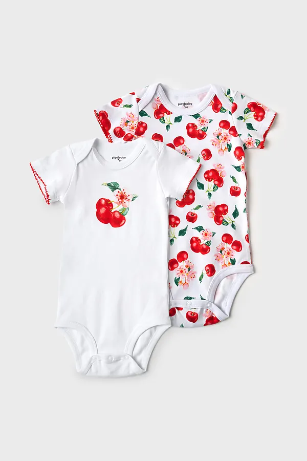 Боди детское трикотажное для девочек, 2 шт в комплекте PLAYTODAY, разноцветный - фото 2