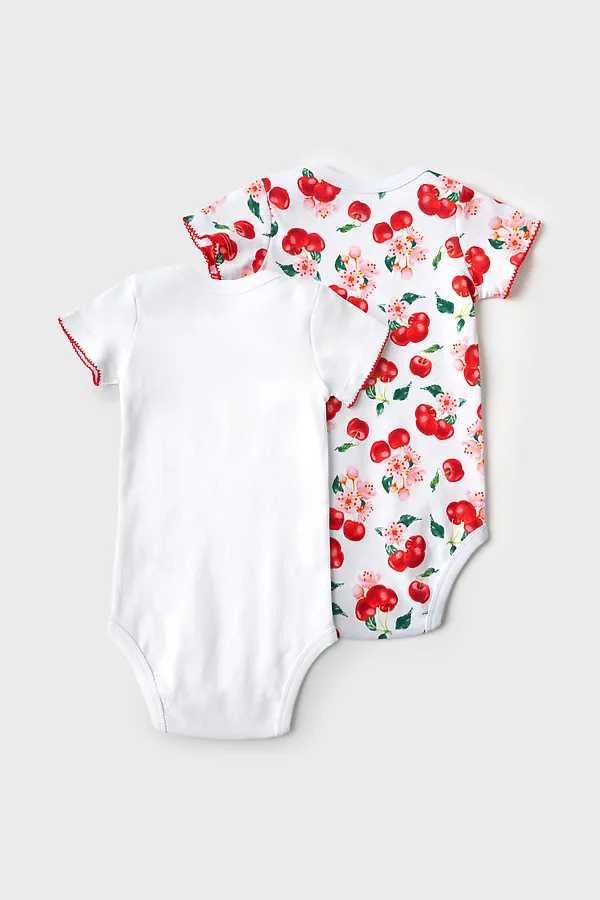 Боди детское трикотажное для девочек, 2 шт в комплекте PLAYTODAY, разноцветный - фото 2