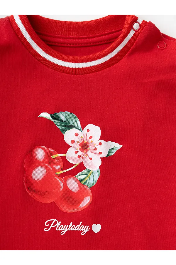 Комплект детский трикотажный для девочек: толстовка, брюки PLAYTODAY, красный - фото 2