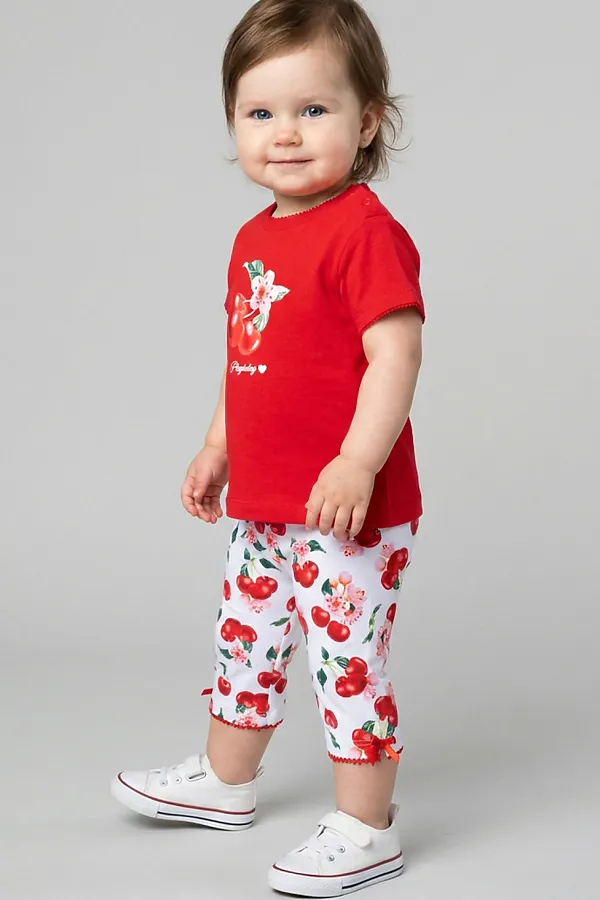 Брюки детские трикотажные для девочек (легинсы укороченные), 2 пары в комплекте PLAYTODAY, разноцветный - фото 2