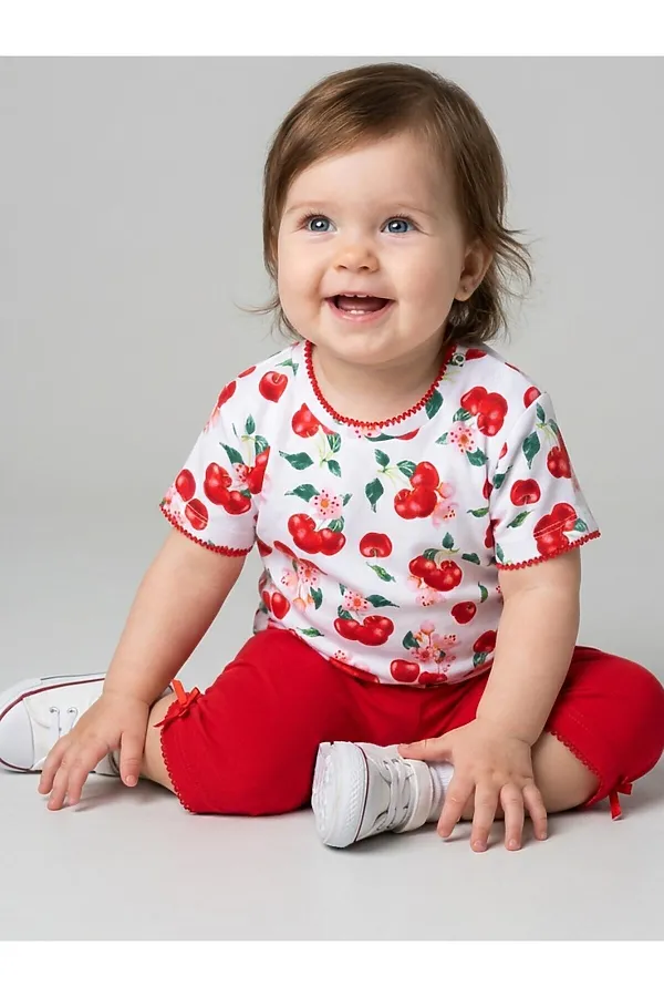 Брюки детские трикотажные для девочек (легинсы укороченные), 2 пары в комплекте PLAYTODAY, разноцветный - фото 2