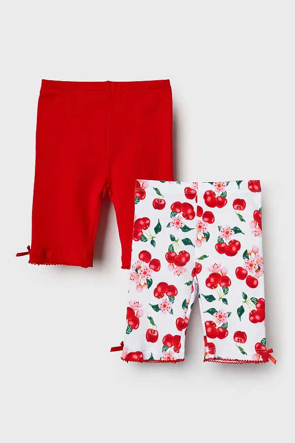 Брюки детские трикотажные для девочек (легинсы укороченные), 2 пары в комплекте PLAYTODAY, разноцветный - фото 2