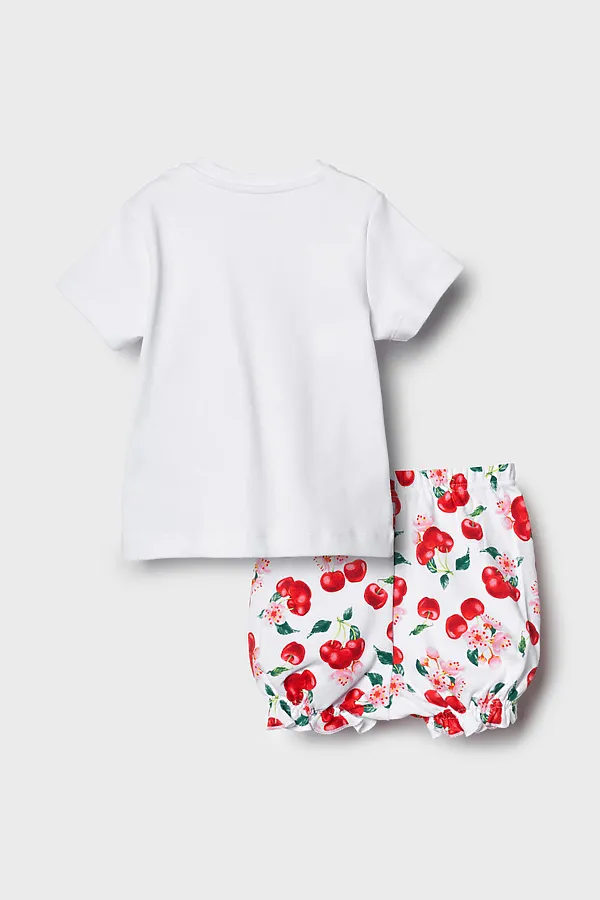 Комплект детский трикотажный для девочек: джемпер (футболка), шорты PLAYTODAY, разноцветный - фото 2