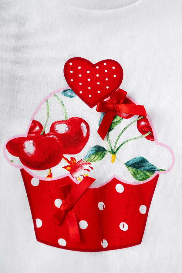 Комплект детский трикотажный для девочек: джемпер (футболка), шорты PLAYTODAY, разноцветный - фото 2