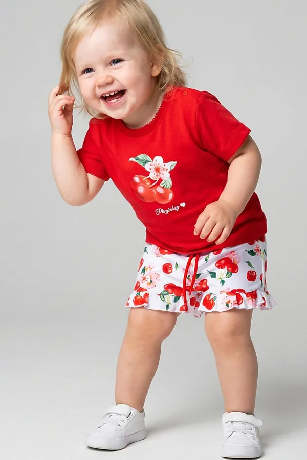 Шорты детские трикотажные для девочек, 2 шт в комплекте PLAYTODAY, разноцветный - фото 2