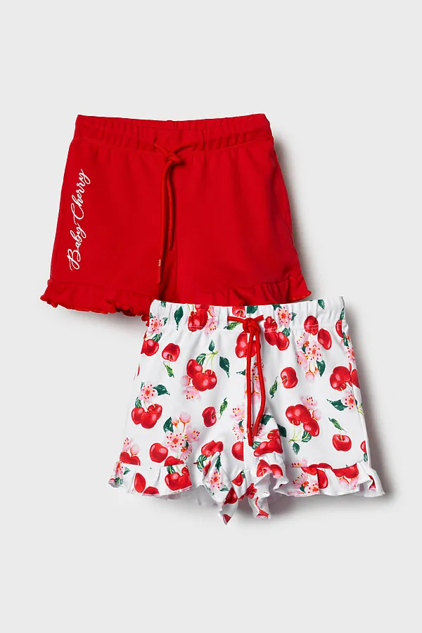 Шорты детские трикотажные для девочек, 2 шт в комплекте PLAYTODAY, разноцветный - фото 2