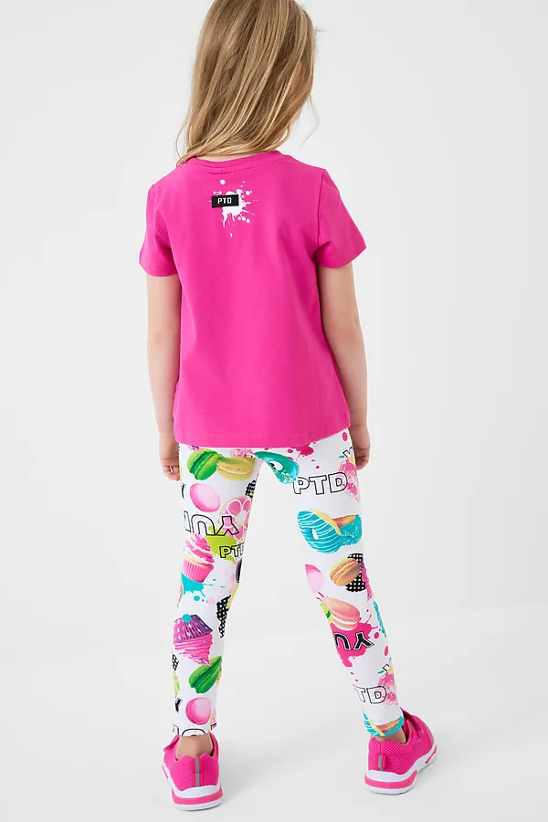Комплект трикотажный для девочек: фуфайка (футболка), брюки (легинсы) PLAYTODAY, разноцветный - фото 2