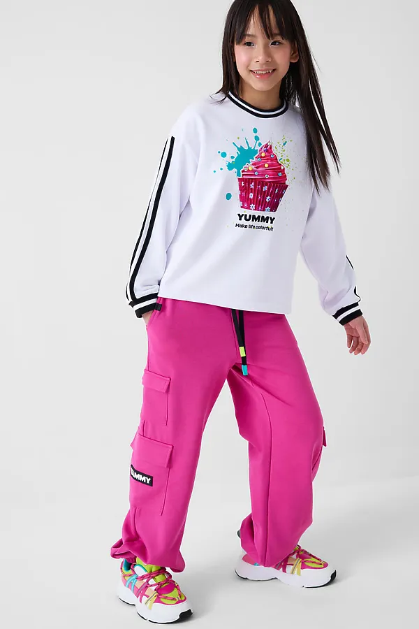 Толстовка трикотажная для девочек PLAYTODAY, белый - фото 2