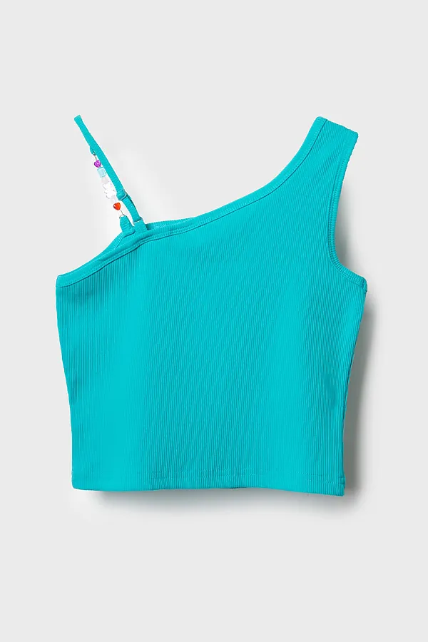 Топ трикотажный для девочек PLAYTODAY, бирюзовый - фото 2