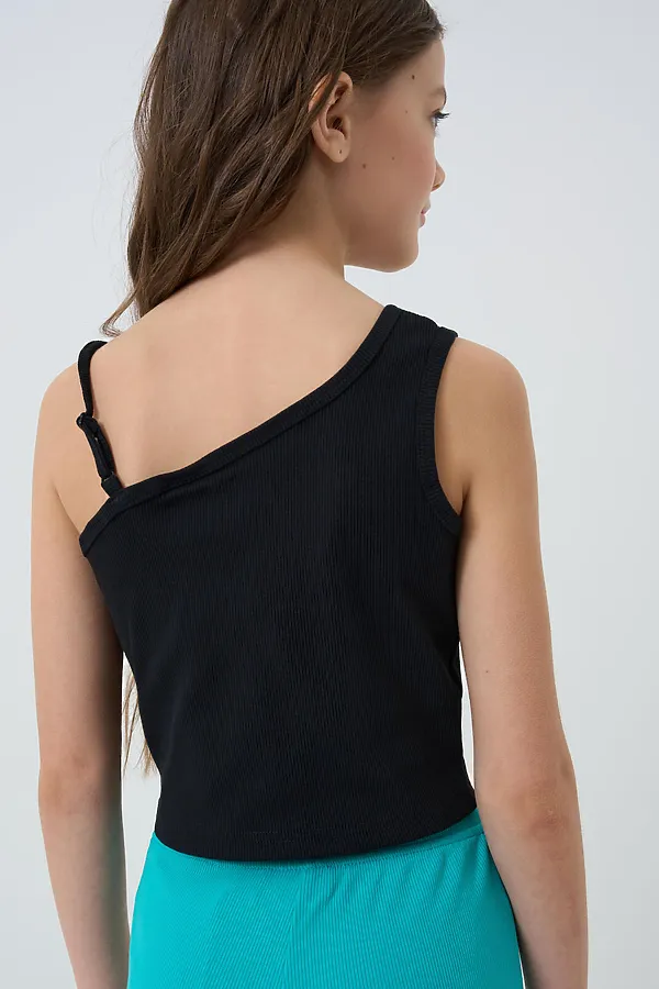 Топ трикотажный для девочек PLAYTODAY, черный - фото 2