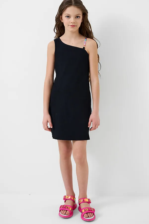 Платье трикотажное для девочек PLAYTODAY, черный - фото 2
