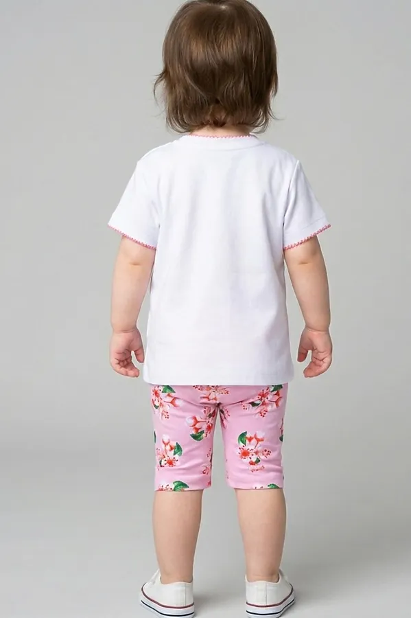 Комплект детский трикотажный для девочек: джемпер (футболка), брюки (легинсы укороченные) PLAYTODAY, разноцветный - фото 2