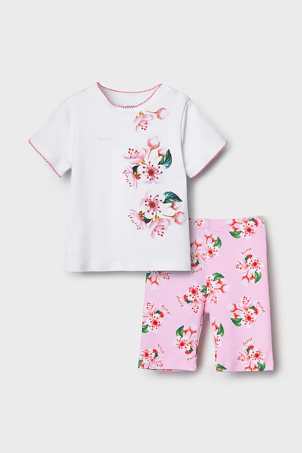 Комплект детский трикотажный для девочек: джемпер (футболка), брюки (легинсы укороченные) PLAYTODAY, разноцветный - фото 2