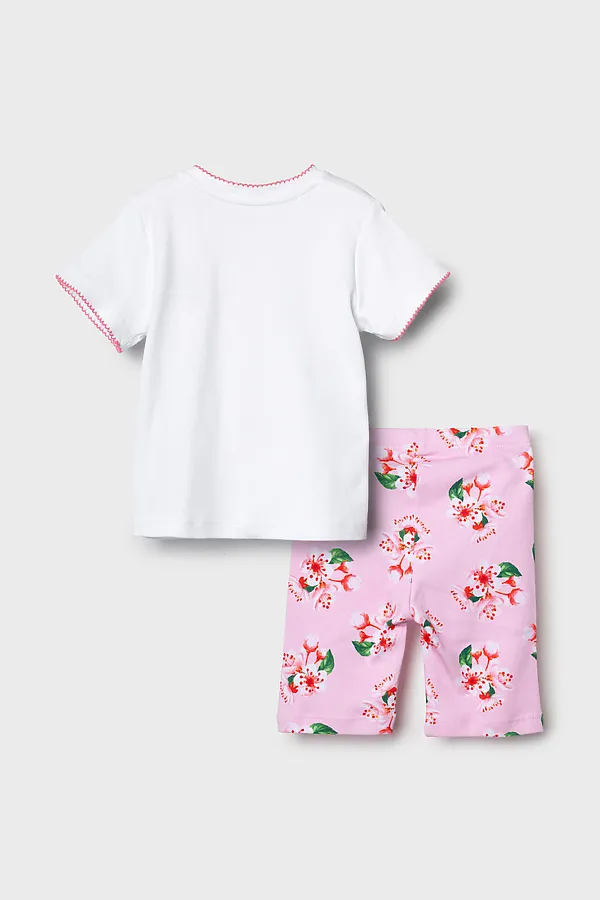 Комплект детский трикотажный для девочек: джемпер (футболка), брюки (легинсы укороченные) PLAYTODAY, разноцветный - фото 2