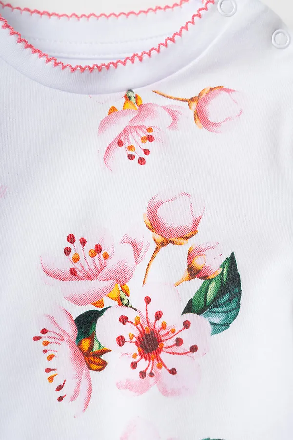 Комплект детский трикотажный для девочек: джемпер (футболка), брюки (легинсы укороченные) PLAYTODAY, разноцветный - фото 2