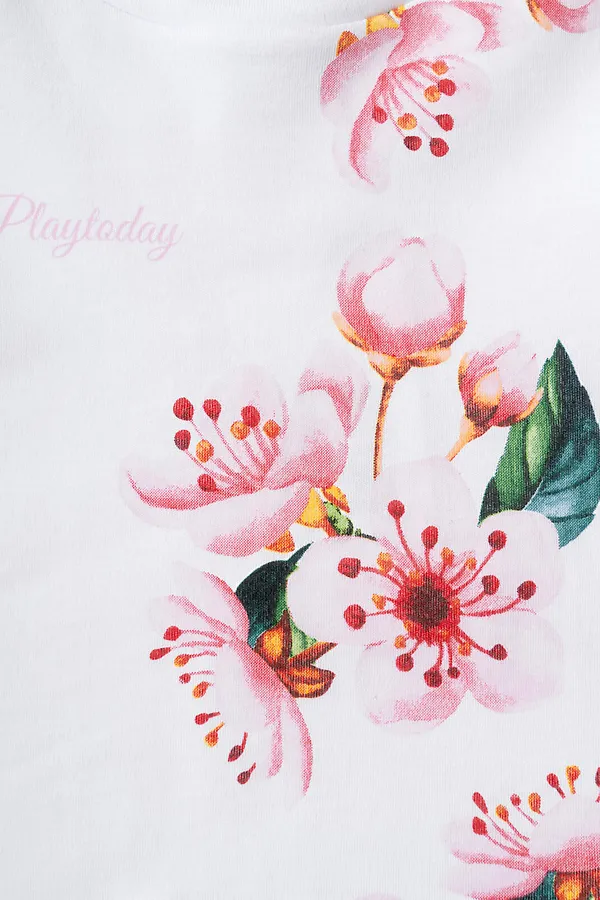 Комплект трикотажный для девочек: фуфайка (футболка), брюки PLAYTODAY, разноцветный - фото 2