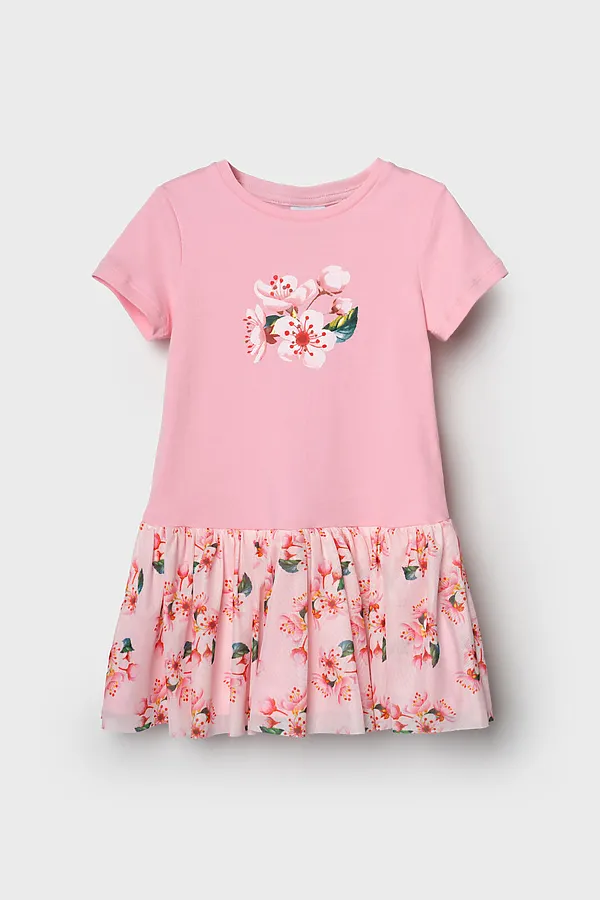 Платье трикотажное для девочек PLAYTODAY, разноцветный - фото 2