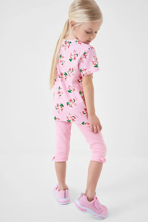 Комплект трикотажный для девочек: жакет, фуфайка (футболка), брюки (легинсы укороченные) PLAYTODAY, разноцветный - фото 2