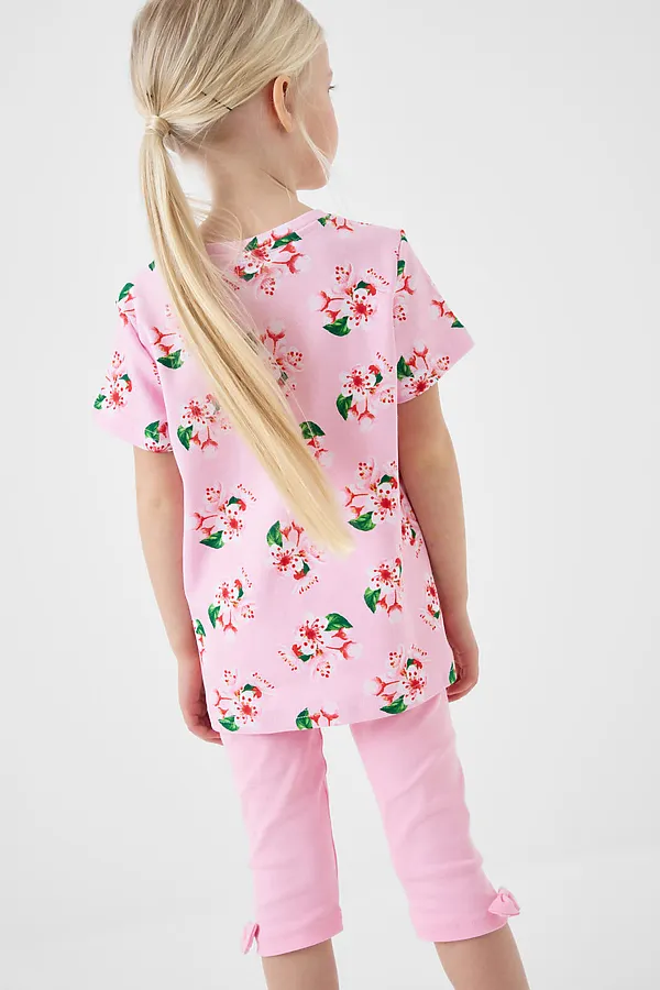 Комплект трикотажный для девочек: жакет, фуфайка (футболка), брюки (легинсы укороченные) PLAYTODAY, разноцветный - фото 2