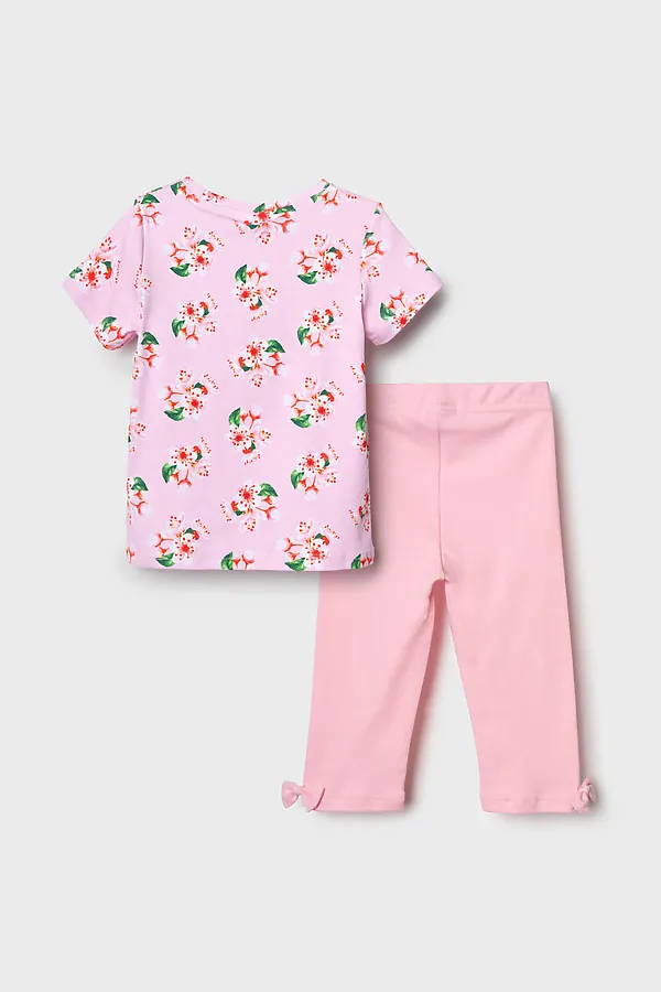 Комплект трикотажный для девочек: жакет, фуфайка (футболка), брюки (легинсы укороченные) PLAYTODAY, разноцветный - фото 2