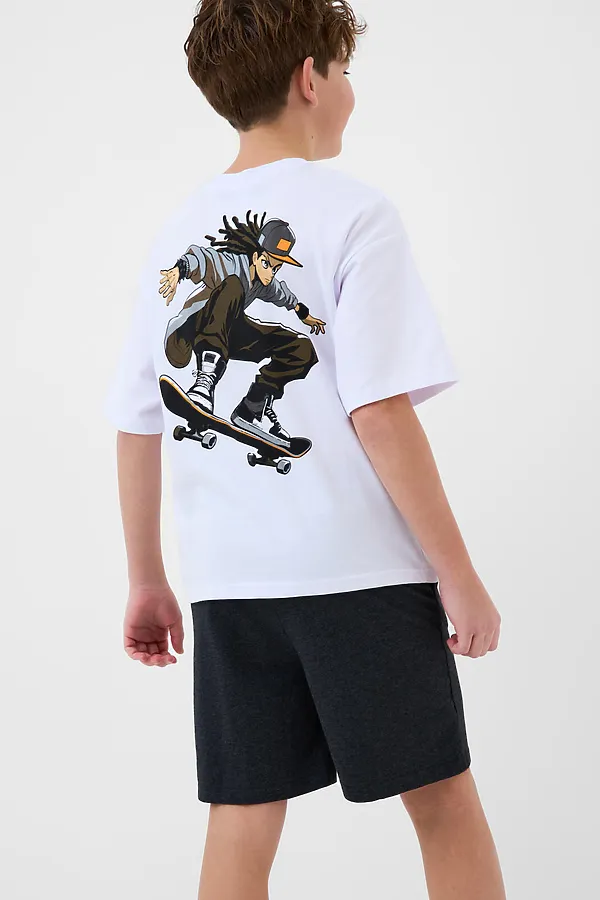 Пижама трикотажная для мальчиков PLAYTODAY, белый,черный - фото 2