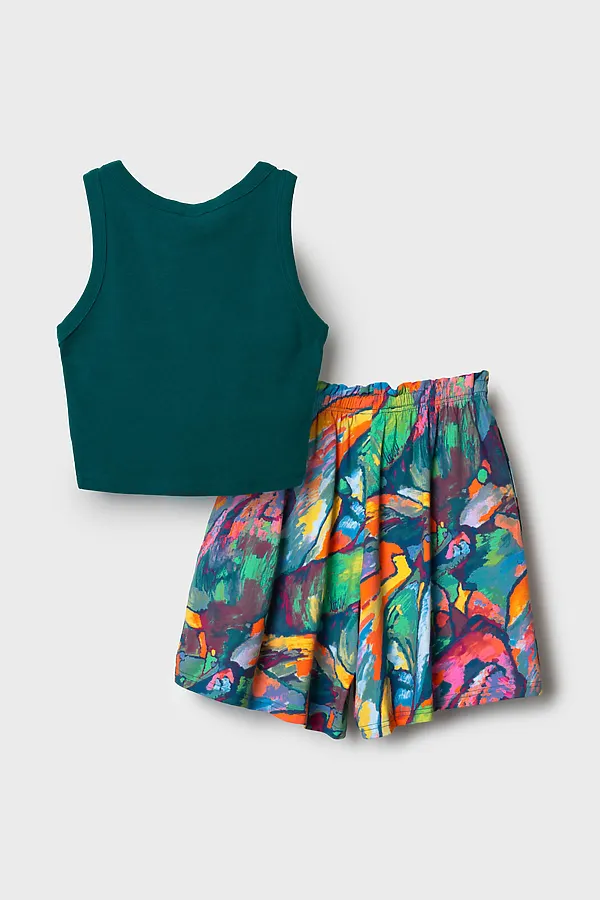 Комплект трикотажный для женщин: майка, шорты PLAYTODAY, разноцветный - фото 2