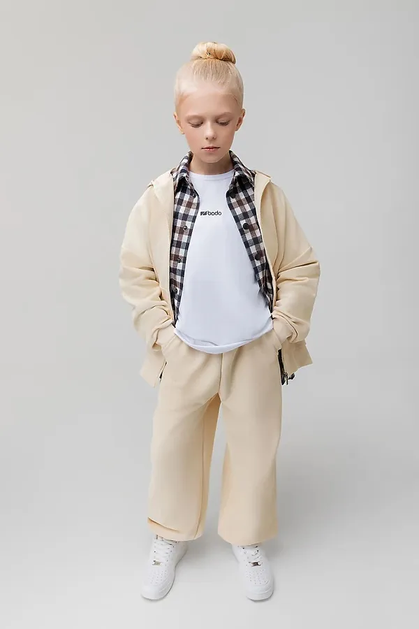 Костюм ПИКЕ с толстовкой BODO, кремовый - фото 2