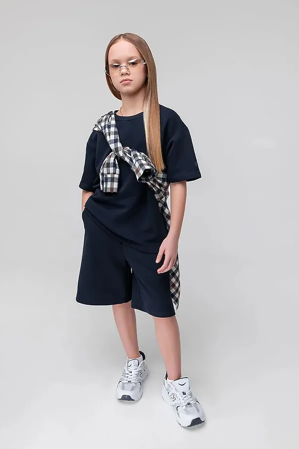 Костюм ПИКЕ с шортами BODO, темно-синий - фото 2