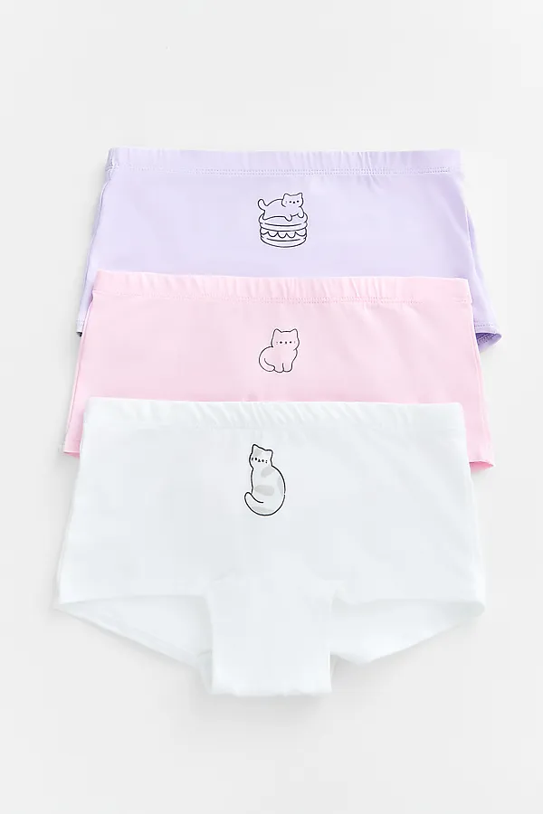 Трусы для девочек (3шт.) MARK FORMELLE, белый +печать1 - фото 2