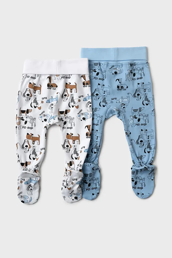 Ползунки детские трикотажные для мальчиков, 2 шт в комплекте PLAYTODAY, разноцветный - фото 2